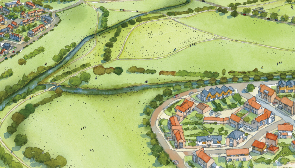 The new homes will be clustered around a public park with plenty of green space to explore.