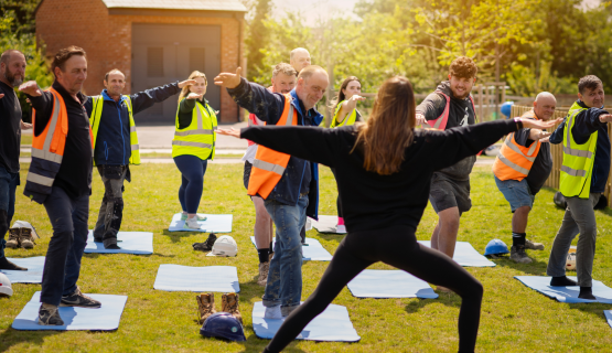 Swapping hard hats for yoga mats